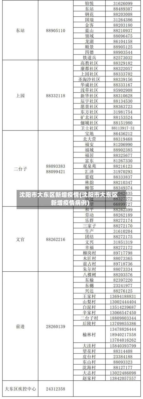 沈阳市大东区新增疫情(沈阳市大东区新增疫情病例)-第3张图片
